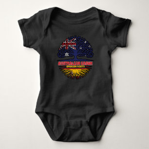 Spain Spanish Australian Australia Tree Roots Flag Baby Bodysuit