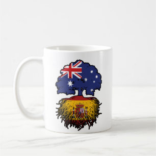 Spain Spanish Australian Australia Tree Roots Flag Coffee Mug