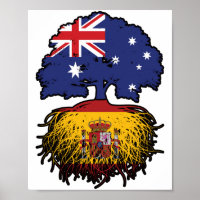 Spain Spanish Australian Australia Tree Roots Flag