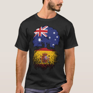 Spain Spanish Australian Australia Tree Roots Flag T-Shirt
