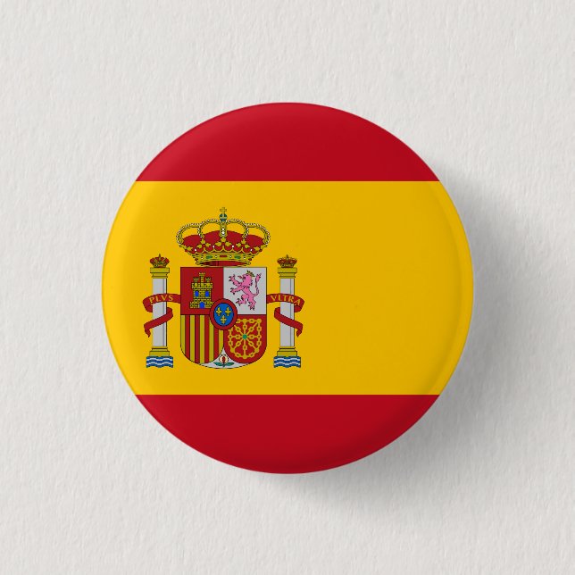 Spain (Spanish) Flag 3 Cm Round Badge (Front)