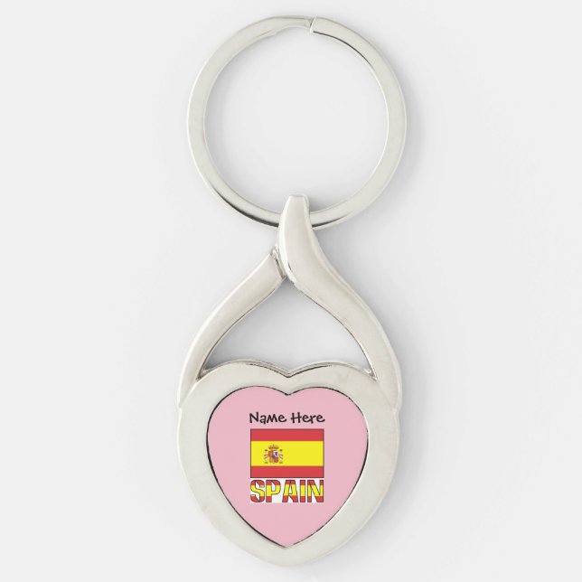 Spain Spanish Flag Personalised  Key Ring (Front)