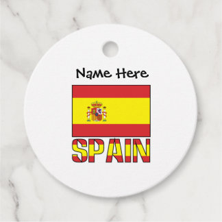 Spain Spanish Flag Personalised Name Favour Tags