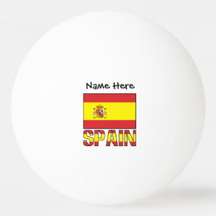 Spain Spanish Flag Personalised Name Ping Pong Ball