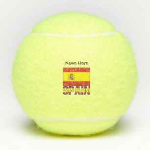 Spain Spanish Flag Personalised Name Tennis Balls