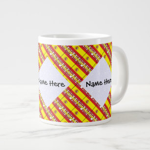 Spain Spanish Flag Tiled Personalised Name Large Coffee Mug