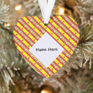 Spain Spanish Flag Tiled Personalised Name  Ornament