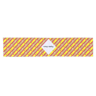 Spain Spanish Flag Tiled Personalised Name  Short Table Runner
