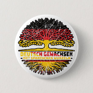 Spain Spanish German Germany Baum Wurzel 6 Cm Round Badge