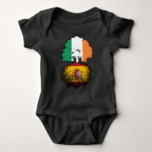 Spain Spanish Irish Ireland Tree Roots Flag Baby Bodysuit