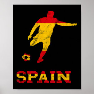 Spain Spanish Soccer Player Spain Flag Espana Span Poster