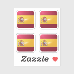 Spain square glossy flag