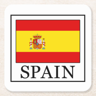 Spain Square Paper Coaster