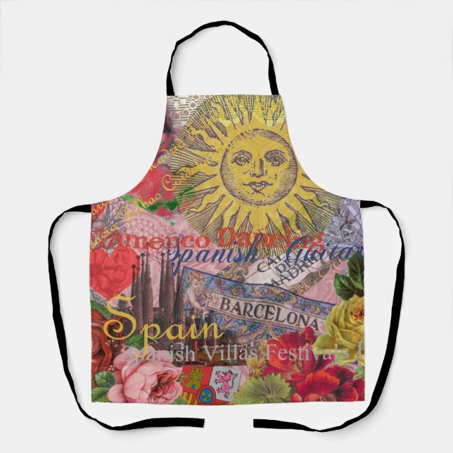 Spain Sunshine Spanish Travel Art Apron (Front)