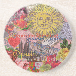 Spain Sunshine Spanish Travel Art Coaster