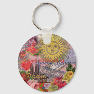 Spain Sunshine Spanish Travel Art Key Ring