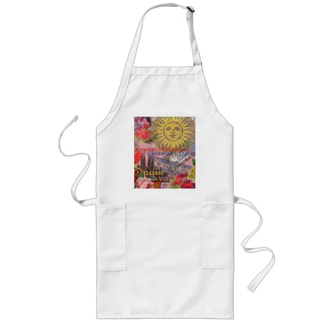 Spain Sunshine Spanish Travel Art Long Apron (Front)