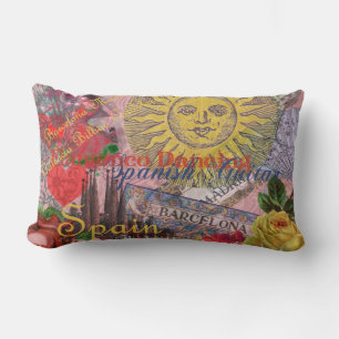 Spain Sunshine Spanish Travel Art Lumbar Cushion
