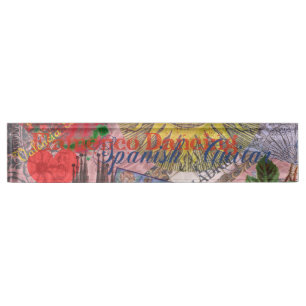 Spain Sunshine Spanish Travel Art Nameplate