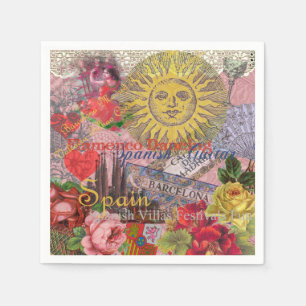 Spain Sunshine Spanish Travel Art Napkin