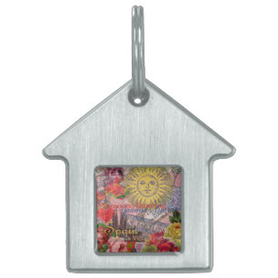Spain Sunshine Spanish Travel Art Pet Name Tag