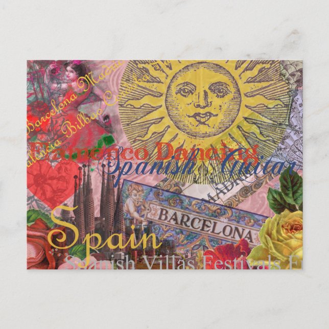 Spain Sunshine Spanish Travel Art Postcard (Front)