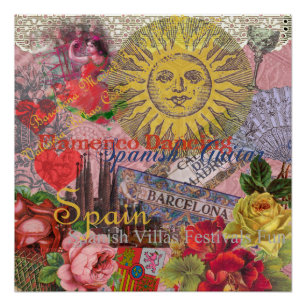 Spain Sunshine Spanish Travel Art Poster