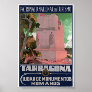Spain Tarragona Vintage Travel Poster Restored