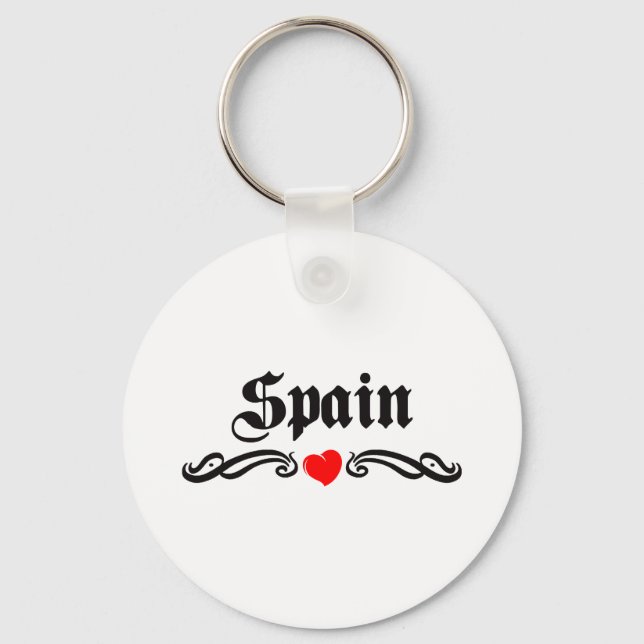 Spain Tattoo Style Key Ring (Front)