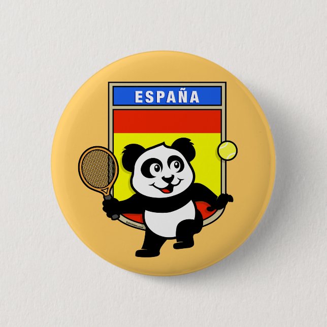 Spain Tennis Panda 6 Cm Round Badge (Front)