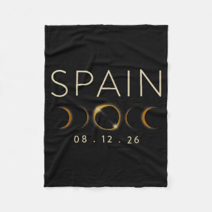 Spain Total Solar Eclipse 08 12 2026 Celestial Fleece Blanket