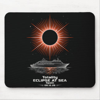 Spain Total Solar Eclipse 2026 At Sea Cruise Art Mouse Pad
