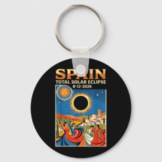 Spain Total Solar Eclipse 2026 August 12 Astronomy Key Ring