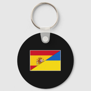 Spain Ukraine Flag Spanish Ukrainian Support Citiz Key Ring
