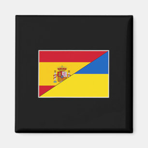 Spain Ukraine Flag Spanish Ukrainian Support Citiz Magnet