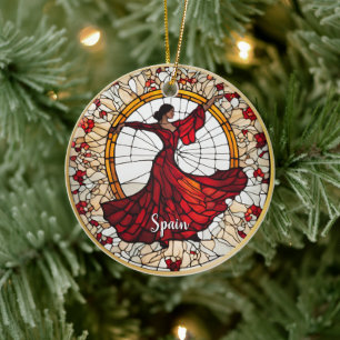 Spain Vacation Souvenir  Ceramic Ornament