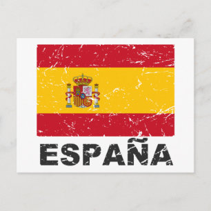 Spain Vintage Flag Postcard