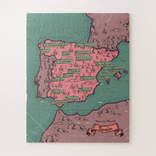 Spain Vintage old map Jigsaw Puzzle