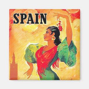 Spain vintage travel magnet