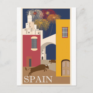 Spain vintage travel poster postcard
