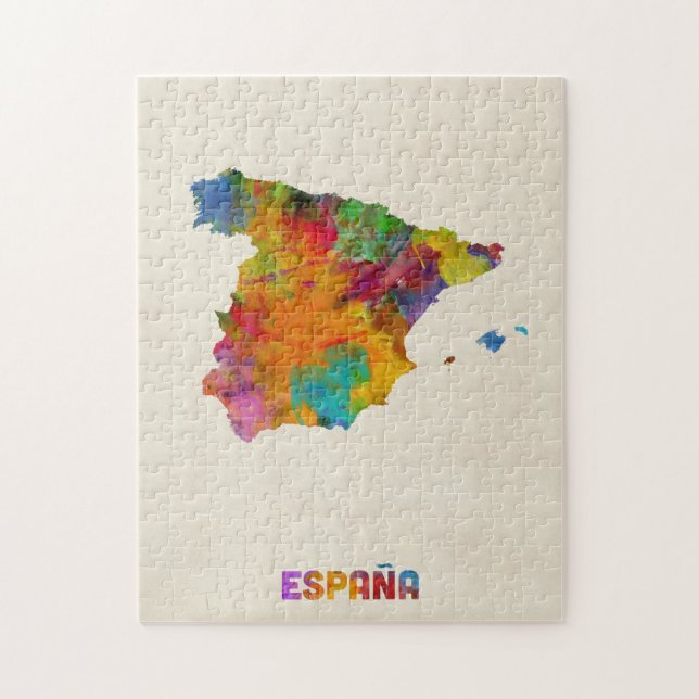 Spain Watercolor Map Jigsaw Puzzle (Vertical)