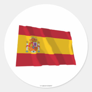 Spain Waving Flag Classic Round Sticker