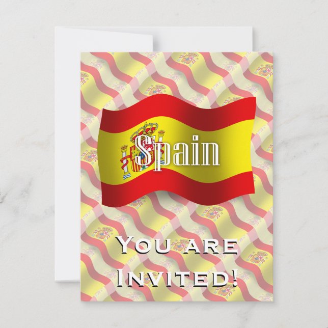Spain Waving Flag Invitation (Front)