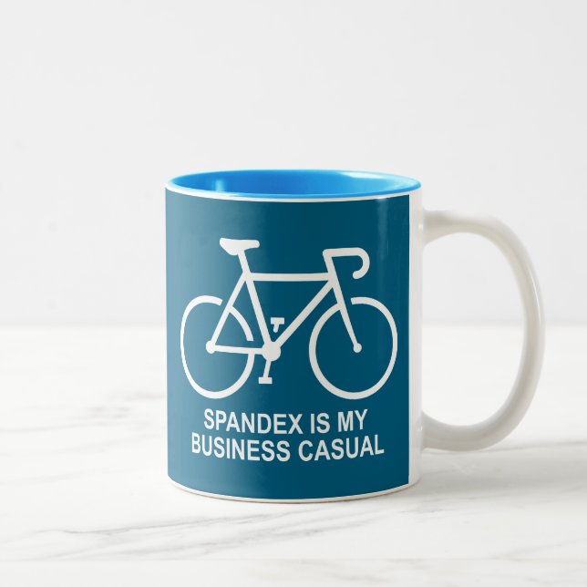 Spandex Is My Business Casual Cycling Two-Tone Coffee Mug (Right)