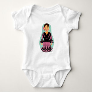 Spaniard Pink Dress Matryoshka Baby Bodysuit