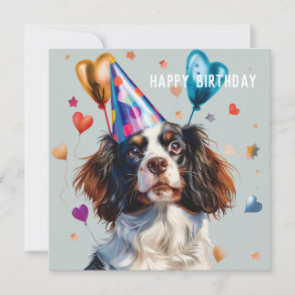 Spaniel Birthday Card, Springer, Cocker, Cavalier Holiday Card
