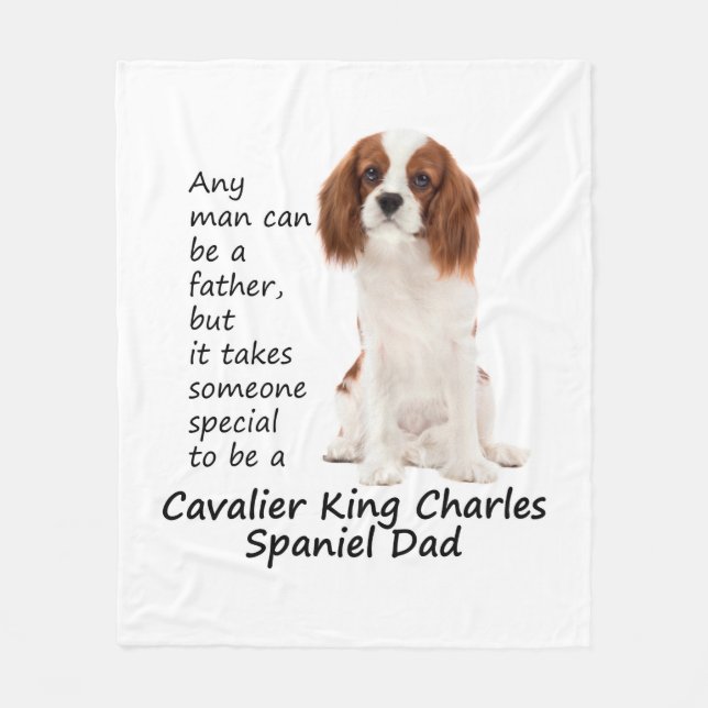 Spaniel Dad Fleece Blanket (Front)