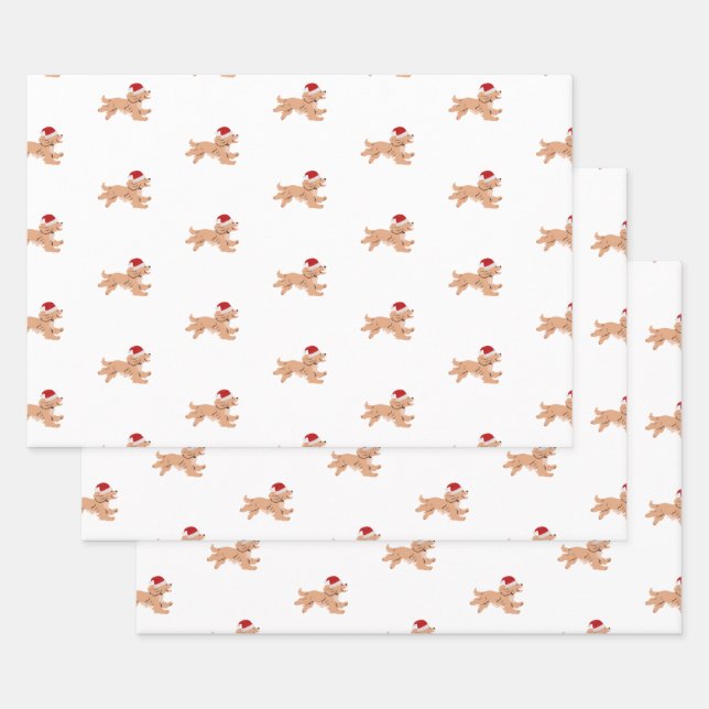 Spaniel Dog Christmas  Wrapping Paper Sheet (Set)
