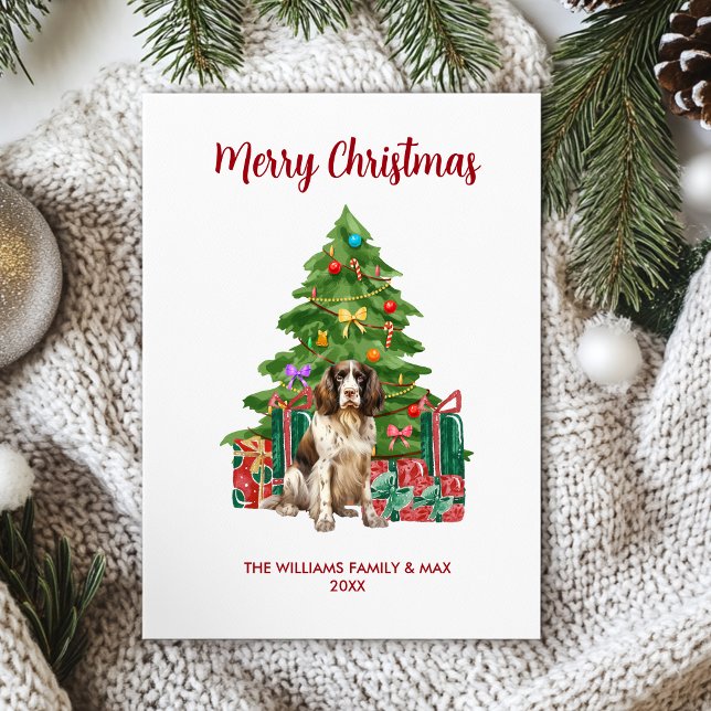 Spaniel Dog Family Christmas Holiday Card (Creator Uploaded)