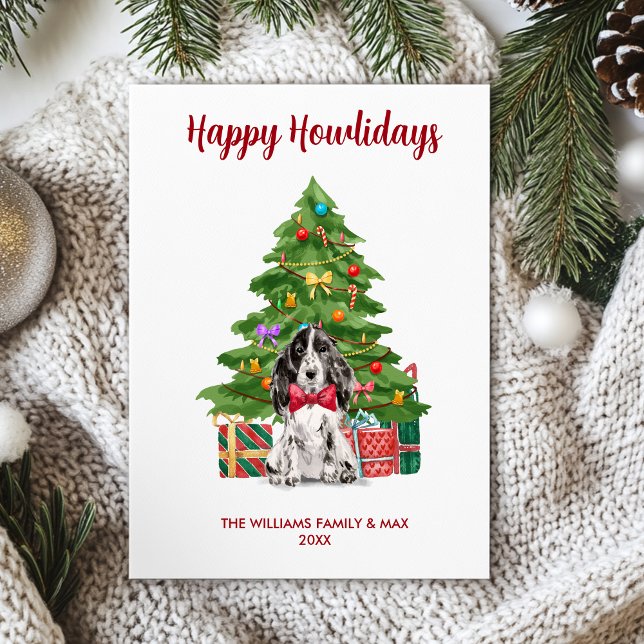 Spaniel Dog Family Christmas Holiday Card (Creator Uploaded)